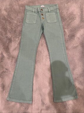 La Coqueta Sage Green Flare Jeans